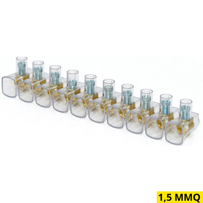 Morsetti a cappuccio trasparente  Forbox 1,5 mmq in barre di 10pz