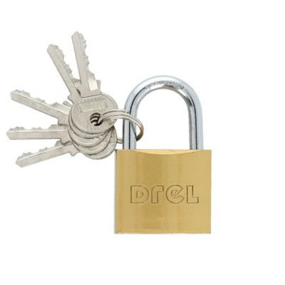 Lucchetto da 40 mm, 5 chiavi, in ottone Drel