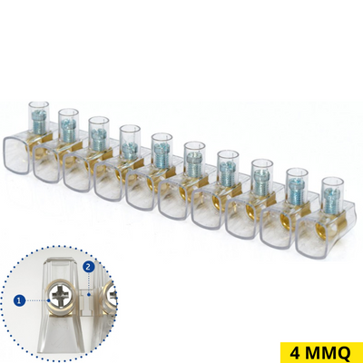 Morsetti a cappuccio trasparente  Forbox 4 mmq in barre di 10pz