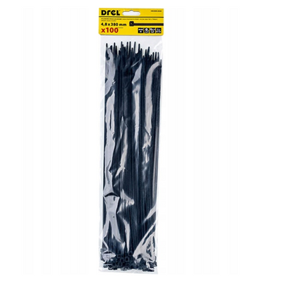 Fascette 4,8 x 380 mm, nylon, nero, 100 pz CON-BON-20438