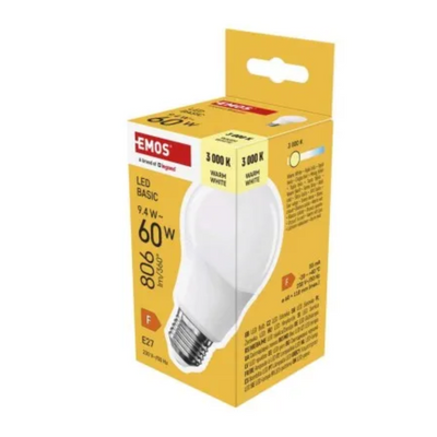 LED BASIC A60 9,4W(60W) 806lm E27 WW ZL5F42