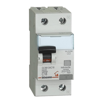 Interruttore magnetotermico differenziale AC 1P+N 16A 30mA btdin-RS GC8813AC16