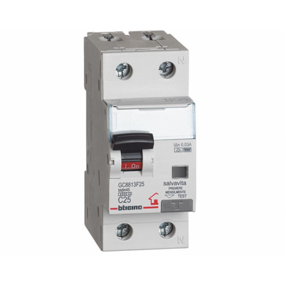 Interruttore differenziale Salvavita diff. puro F 2P 25A 30mA btdin-RS GC723F25 Bticino