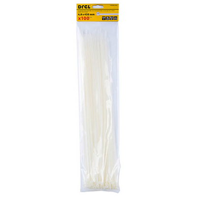 Fascette 4,8 x 430 mm, nylon, bianco, 100 pz CON-BOW-10443