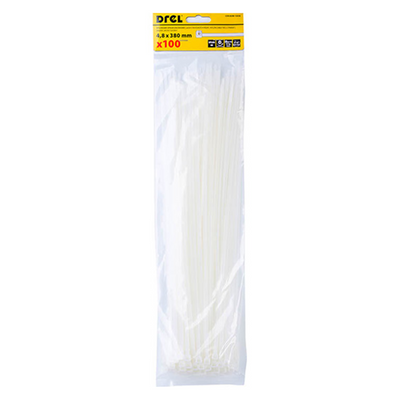 Fascette 4,8 x 380 mm, nylon, bianco, 100 pz CON-BOW-10438