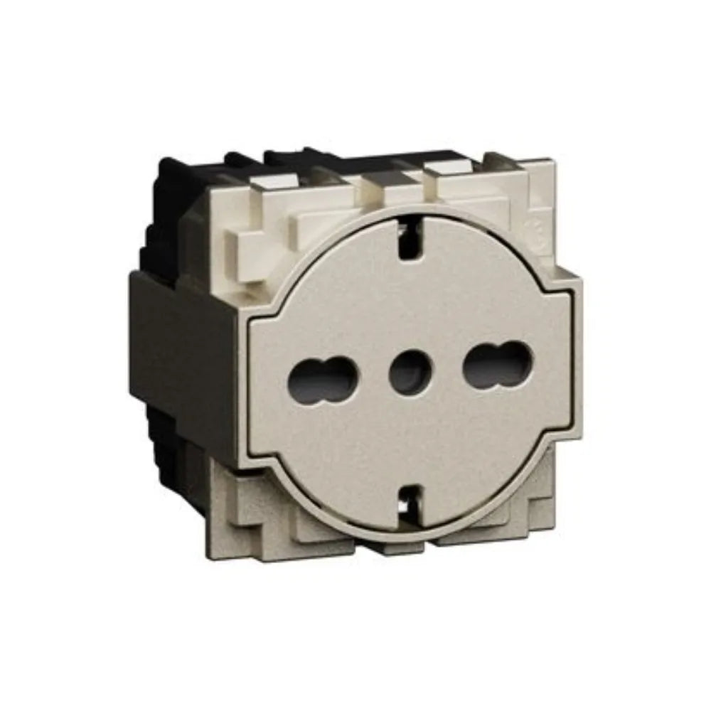 Presa Flat 16A Standard Tedesco-Italiano BTicino Living Now Champagne KC4140A16F