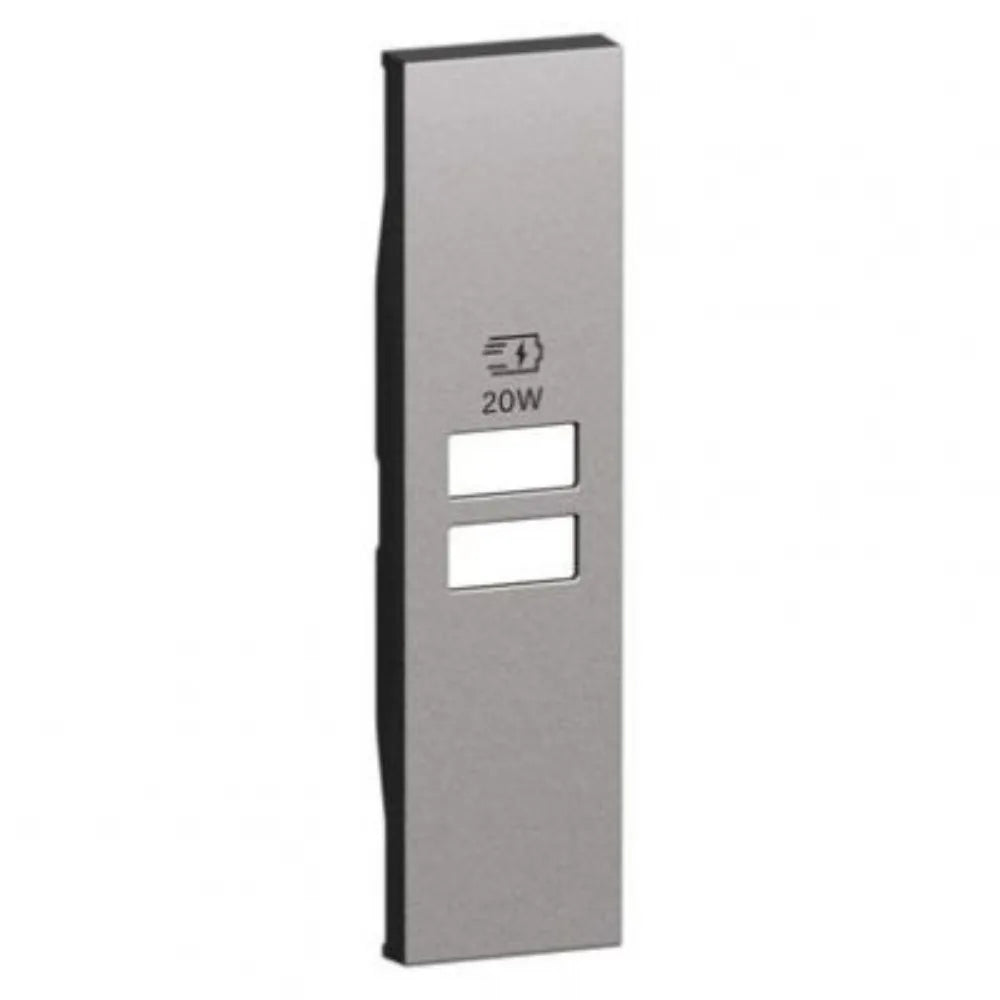 Cover per Caricatore 2USB 1 Modulo BTicino Living Now Steel KS13C