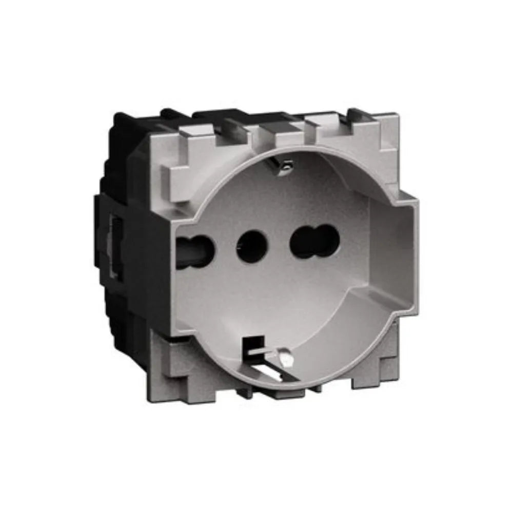 Presa Elettrica UNEL e Bipasso 10/16A L.NOW Steel KS4140A16
