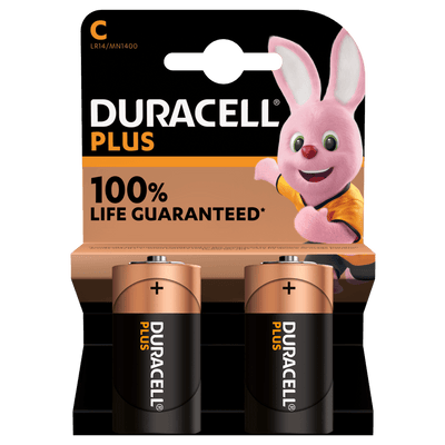Batteria Alcalina PLUS Mezzatorcia (C), blister rosso 1400 DURACELL