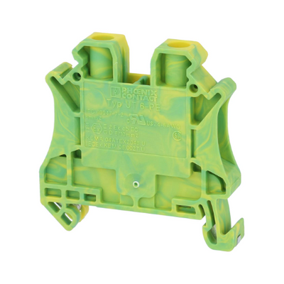 Morsetto passante 4mm Giallo Verde - UT 4 - 3044128