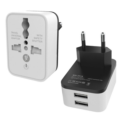 ADATTATORE DI VIAGGIO ITA + 2 USB WN-2018