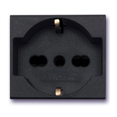 PRESA UNEL BIPASSO 2P+T 10/16A NOIR 45390/15TS