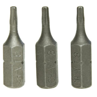 Punte per cacciavite Torx T8 x 25 mm, 3 pz Drel