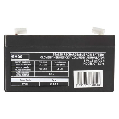 Batteria al piombo 6V 1.3Ah ricaricabile - B9651