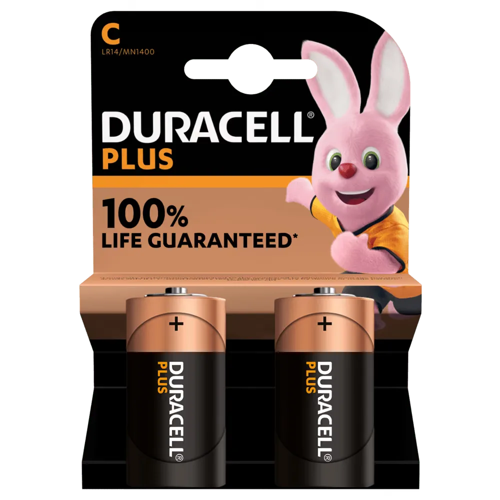 Batteria Alcalina PLUS Mezzatorcia (C), blister rosso 1400  | Duracell