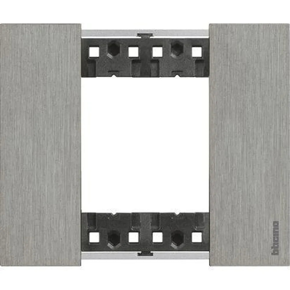 Bticino Living Now Placca Rettangolare Acciaio 2 Moduli KA4802ZG