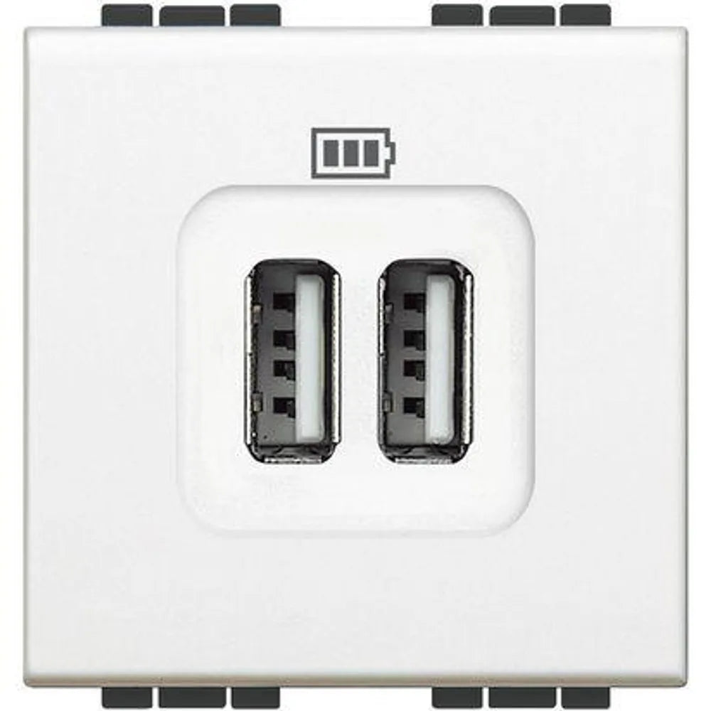 Bticino Living Light Caricatore USB 2 Prese Bianco N4285C2