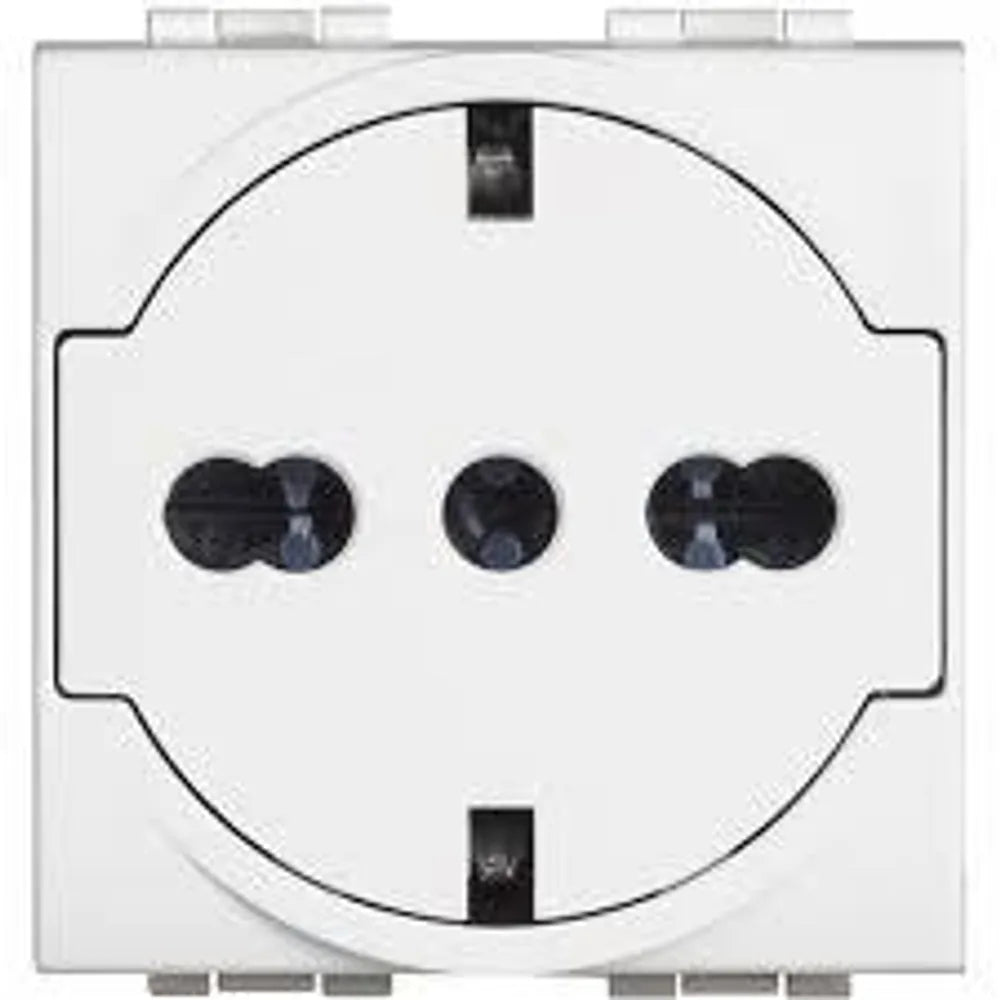 Bticino Living Light Presa Elettrica Tedesco Italiana Piatta Bianco N4140/16F