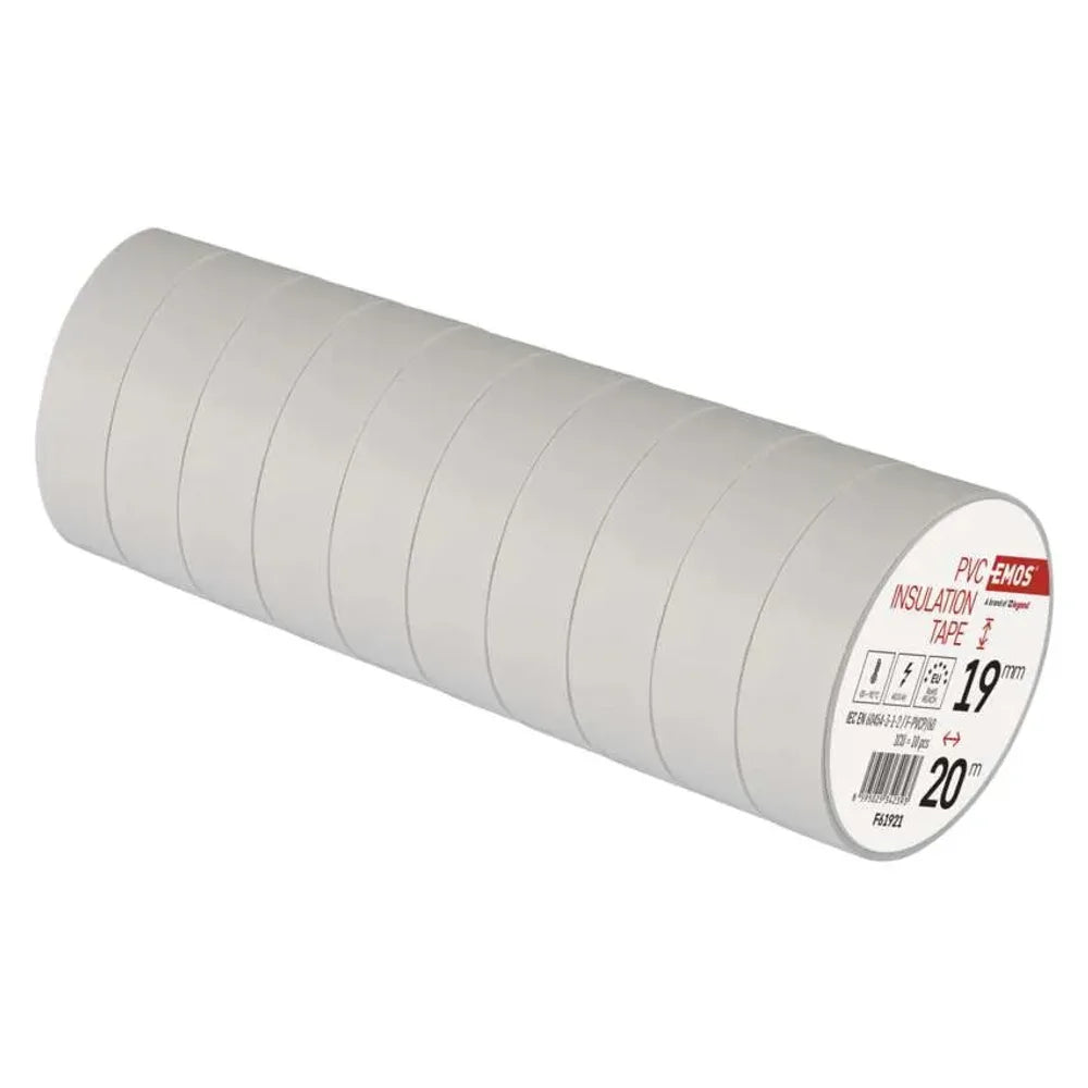 Nastro isolante Bianco 19mm x 20 Metri - F61921 - Emos