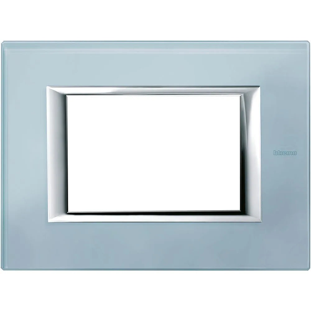 Placca 3P vetro azzurro sera - HA4803VZS - Bticino Axolute