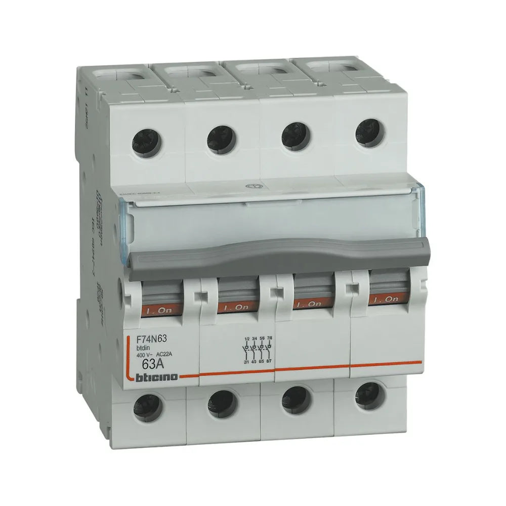 Bticino F74N Sezionatore 63A 4 Moduli Btdin F74N63