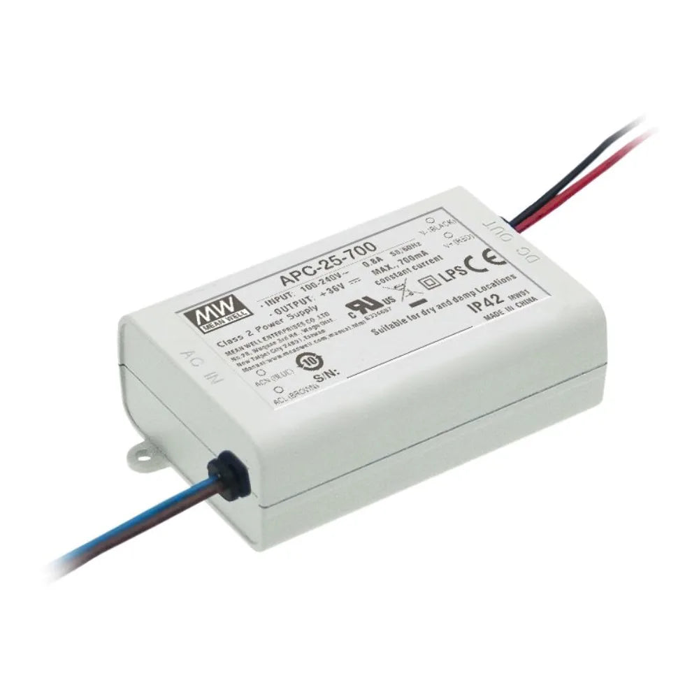 Alimentatore Led 700Ma 25W Classe II 11-36V APC-25-700 | Mean Well