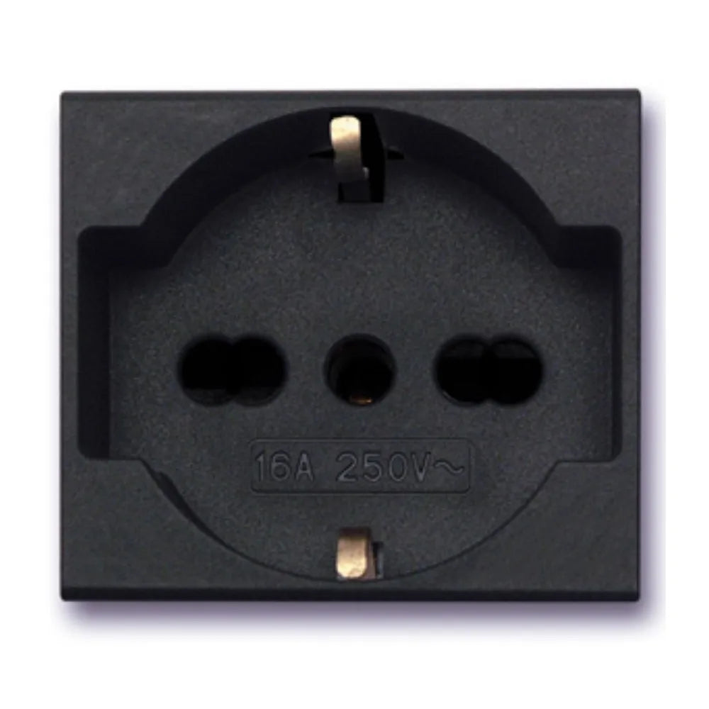 PRESA UNEL BIPASSO 2P+T 10/16A NOIR 45390/15TS