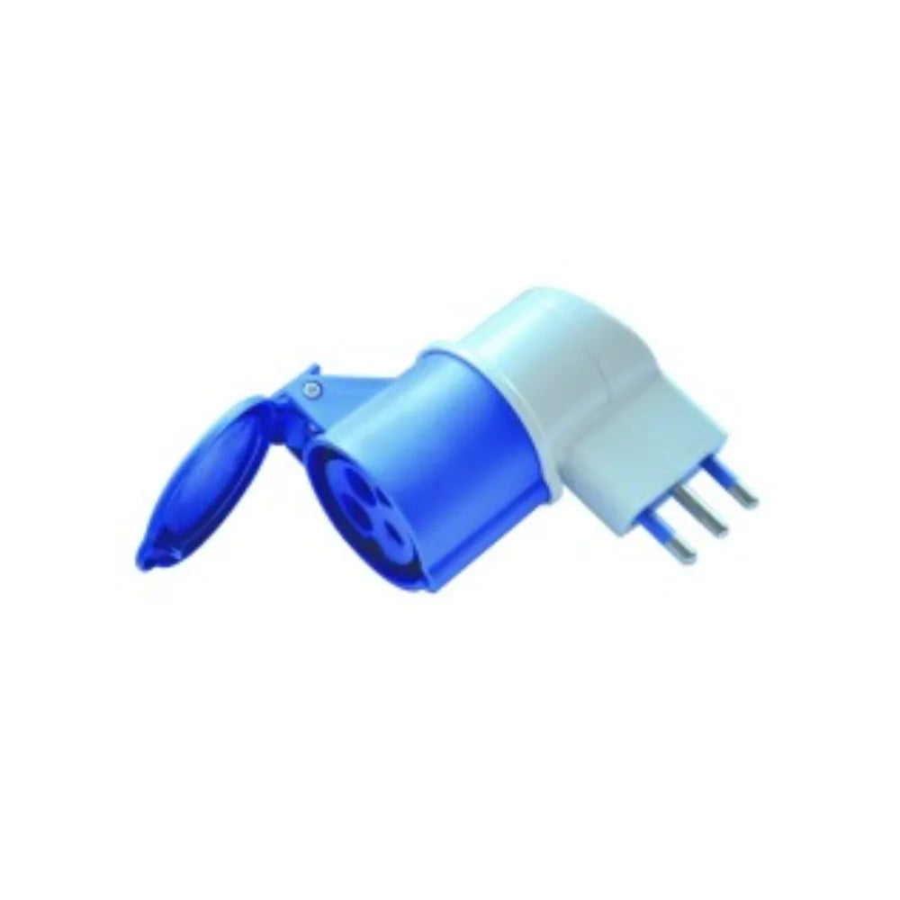 Adattatore da 1 Spina 2P+T 16A a 1 Presa CEE 2P+T 16A | Alpha Elettronica